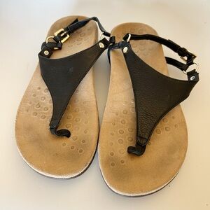 VIONIC black leather summer sandals shoes 8